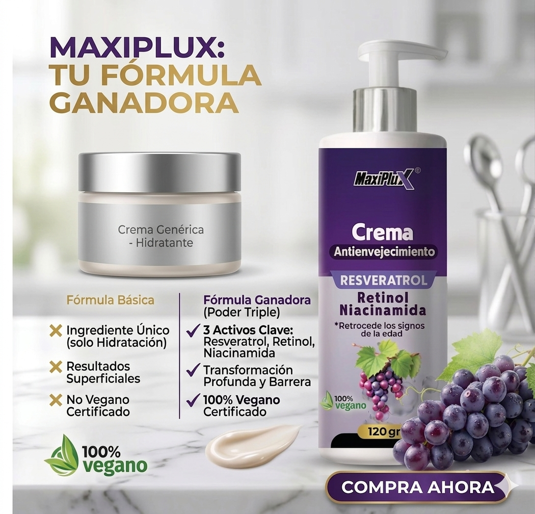 CREMA RESVERATROL MAXIPLUX® + ACEITE REJUVENECEDOR GRATIS