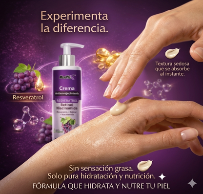 CREMA RESVERATROL MAXIPLUX® + ACEITE REJUVENECEDOR GRATIS