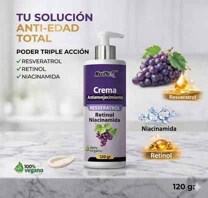 CREMA RESVERATROL MAXIPLUX® + ACEITE REJUVENECEDOR GRATIS
