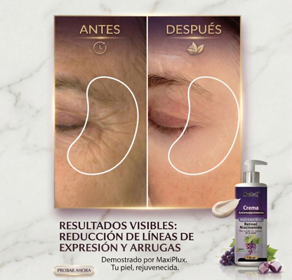 CREMA RESVERATROL MAXIPLUX® + ACEITE REJUVENECEDOR GRATIS