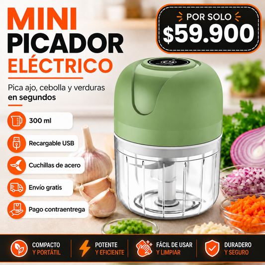Mini Picadora Eléctrica 300 ML para Cocina
