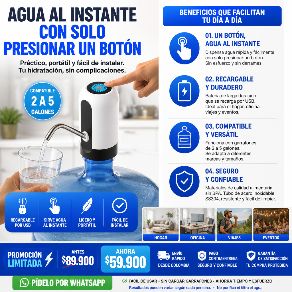 DISPENSADOR  DE AGUA ELÉCTRICO